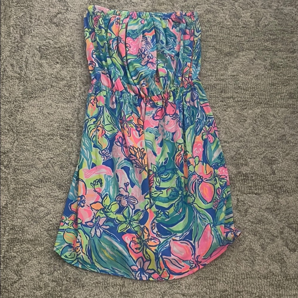 Lilly Pulitzer XSmall Colorful Strapless Floral Dress